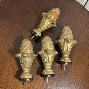 Gold Brass Toned Resin Plaster Finials from Pier Imports  Perfect for Curtains!